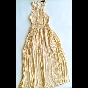 long dress, beige color, size "S", with lace